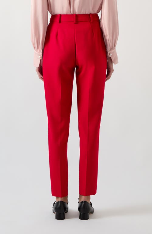 Lk Bennett Mya Cropped Twill Cigarette Trousers In Red