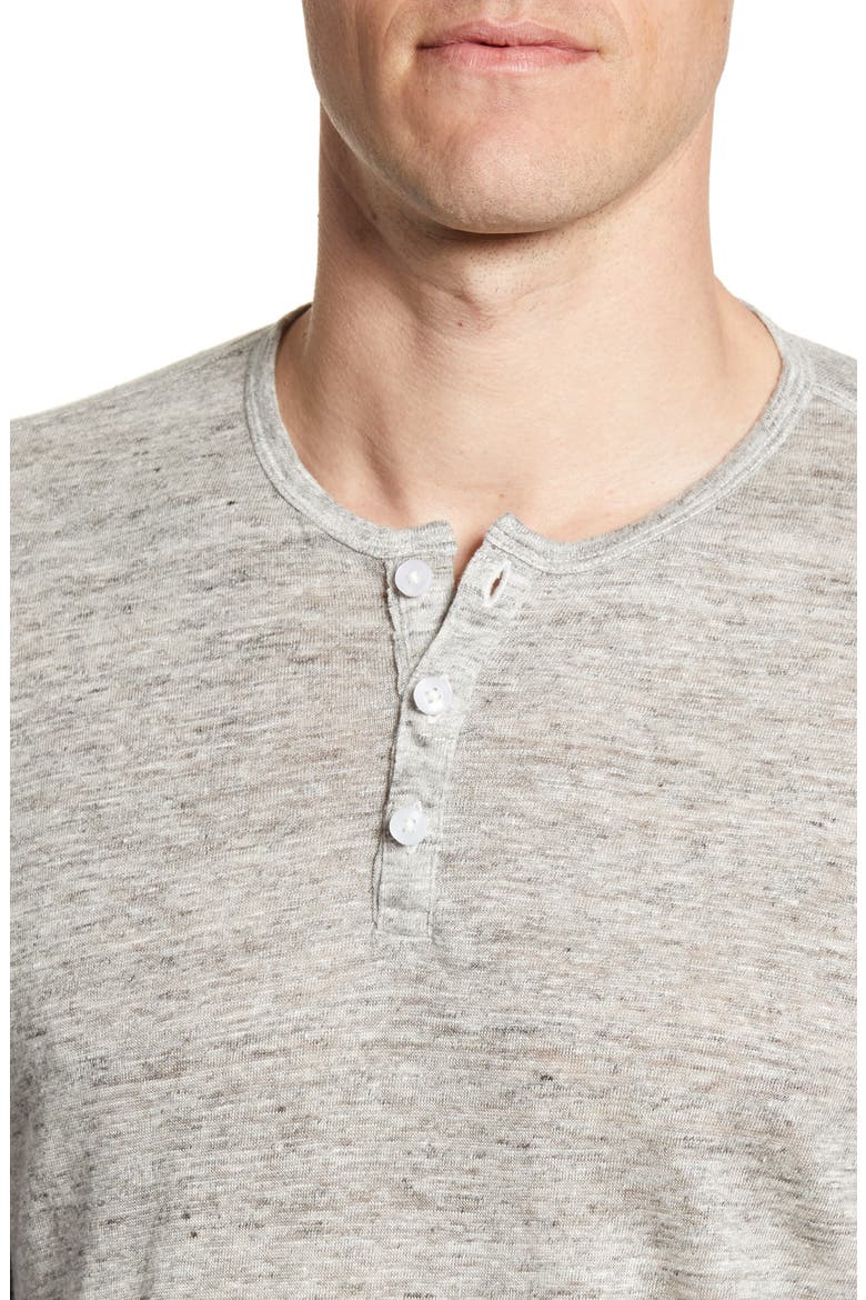 Grand Bend Long Sleeve Linen Henley, Alternate, color, LIGHT GREY