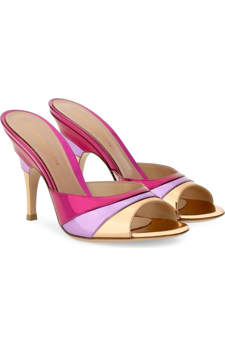 Gianvito Rossi Marea 95 Mules, Alternate, color, Purple And Pink Calf Leather