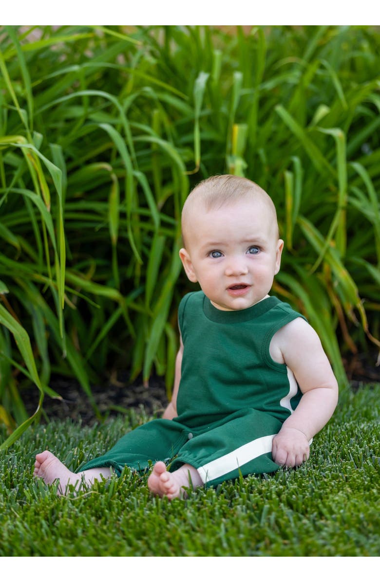 Beckett and Bear Finn Sleeveless Baby Romper, Alternate, color, Green