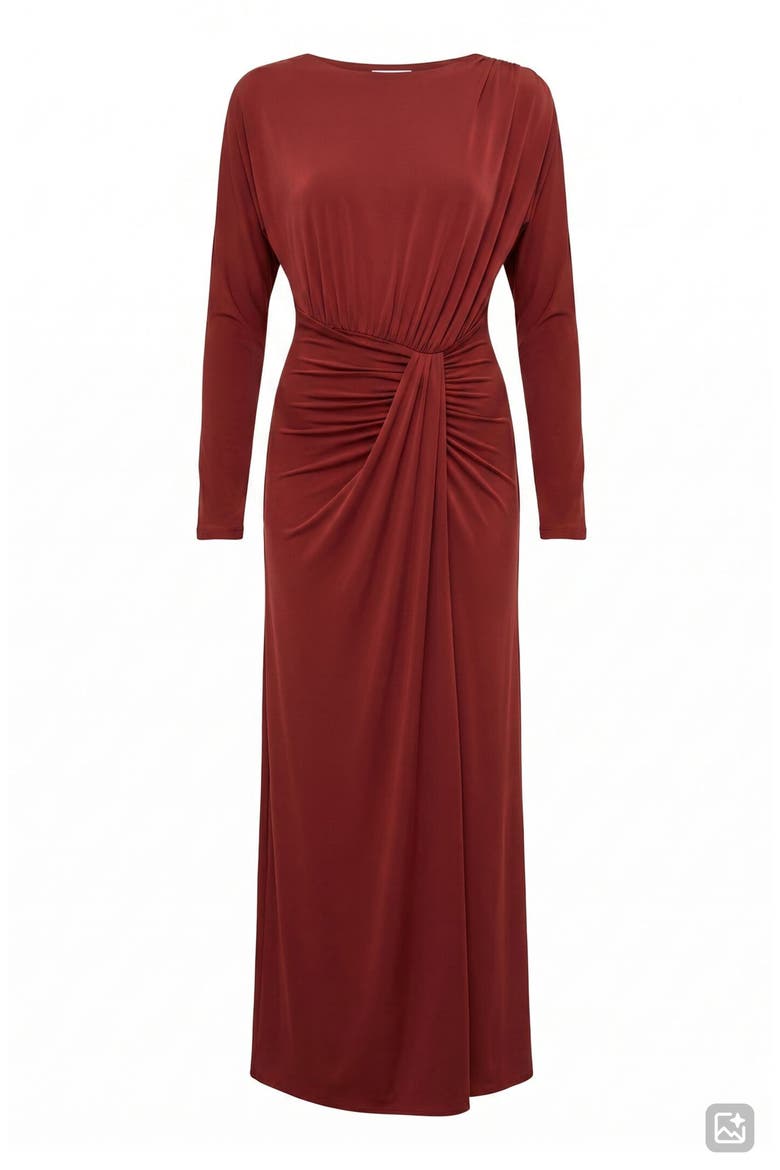 Emelda Twist Maxi Dress, Alternate, color, BURGUNDY RED