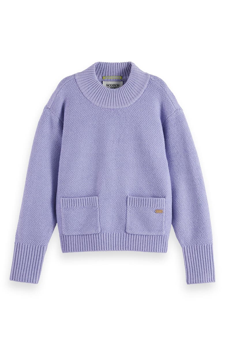 Scotch & Soda Kids' Mock Neck Chenille Sweater, Main, color, Sweet Lavender