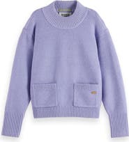 Scotch & Soda Kids' Mock Neck Chenille Sweater
