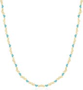 The Lovery Fine Jewelry Blue Enamel Heart Link Necklace