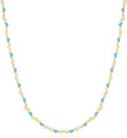 The Lovery Fine Jewelry Blue Enamel Heart Link Necklace