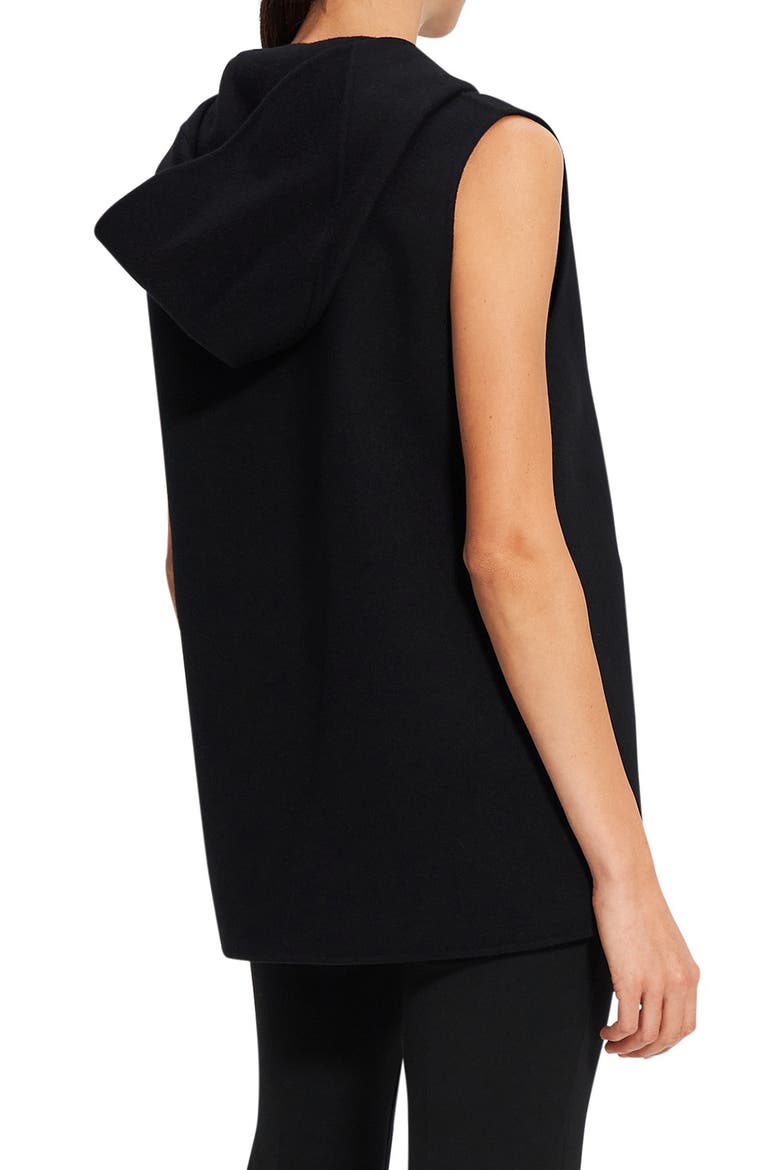 Clairene Hooded Cashmere & Wool Vest, Alternate, color, BLACK
