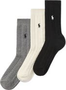 Polo Ralph Lauren Classic Assorted 3-Pack Cable Crew Socks
