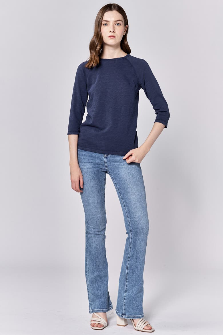 Sonoma Crew Neck 3/4 Raglan Sleeve T-Shirt, Alternate, color, Black Iris