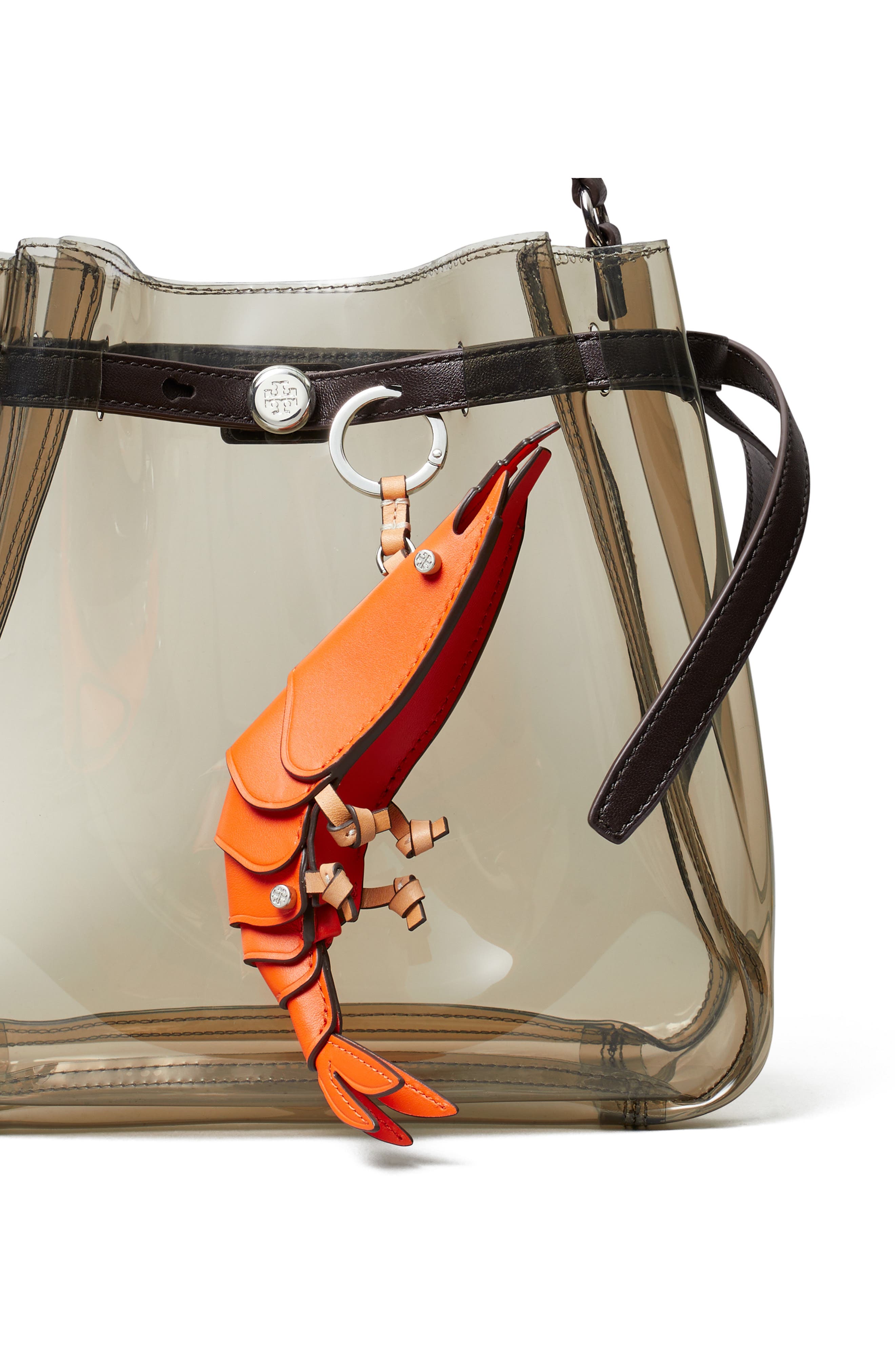 Prawn Leather Key Fob, Alternate, color, ORANGE