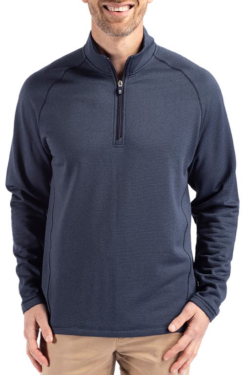 Cutter & Buck Peshastin Fleece Half Zip Pullover In Navy Blue Heather