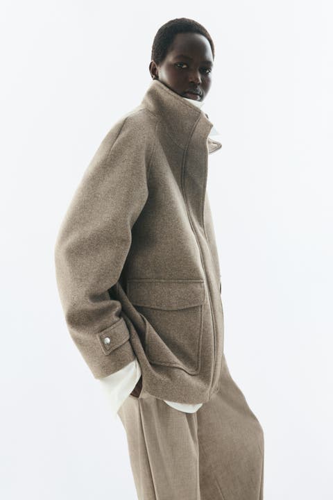 Funnel-collar Coat