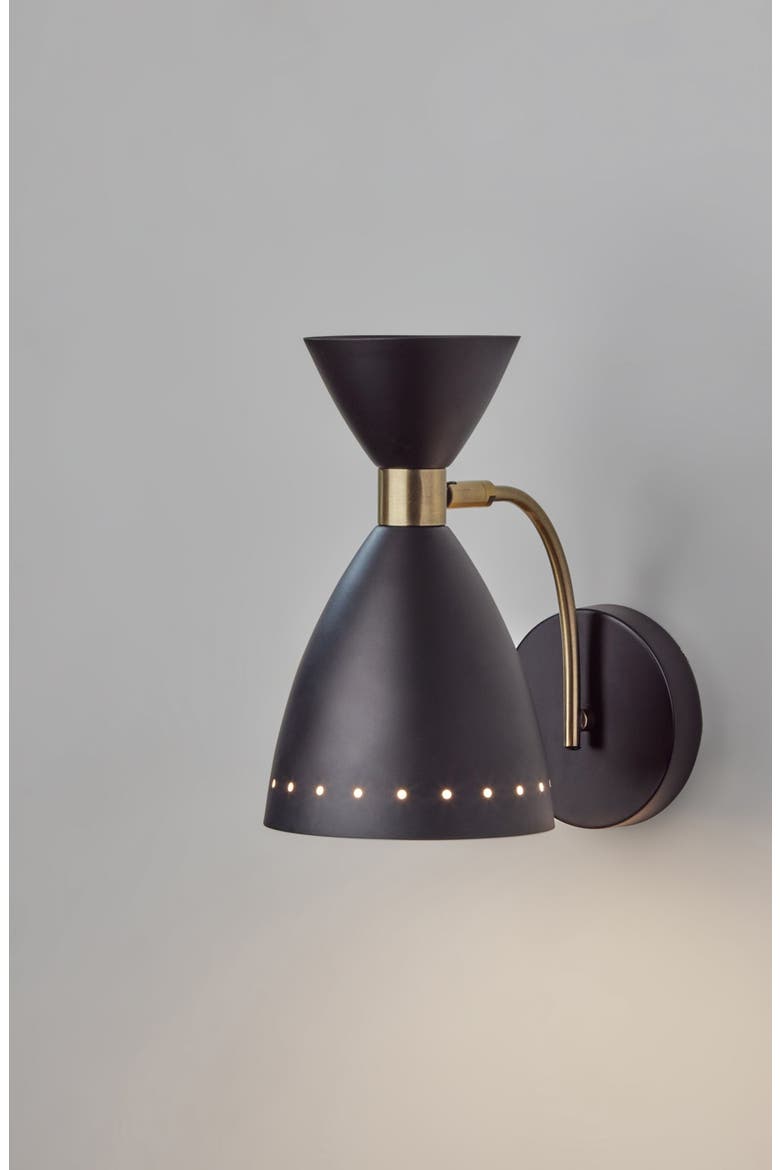 Oscar Wall Light, Alternate, color, BLACK W. ANTIQUE BRASS ACCENTS