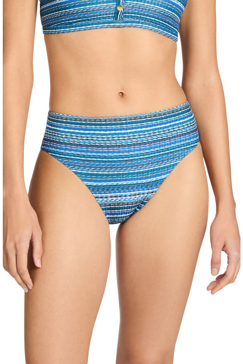 Emilia High Waist Bikini Bottoms, Main, color, LAPIS MULTI