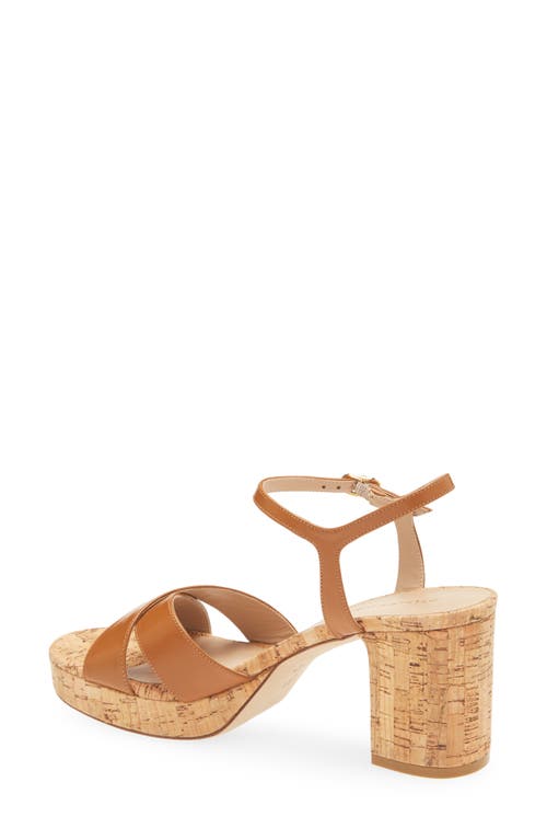 Stuart Weitzman Dayna Leather Crisscross Platform Sandals In Brown