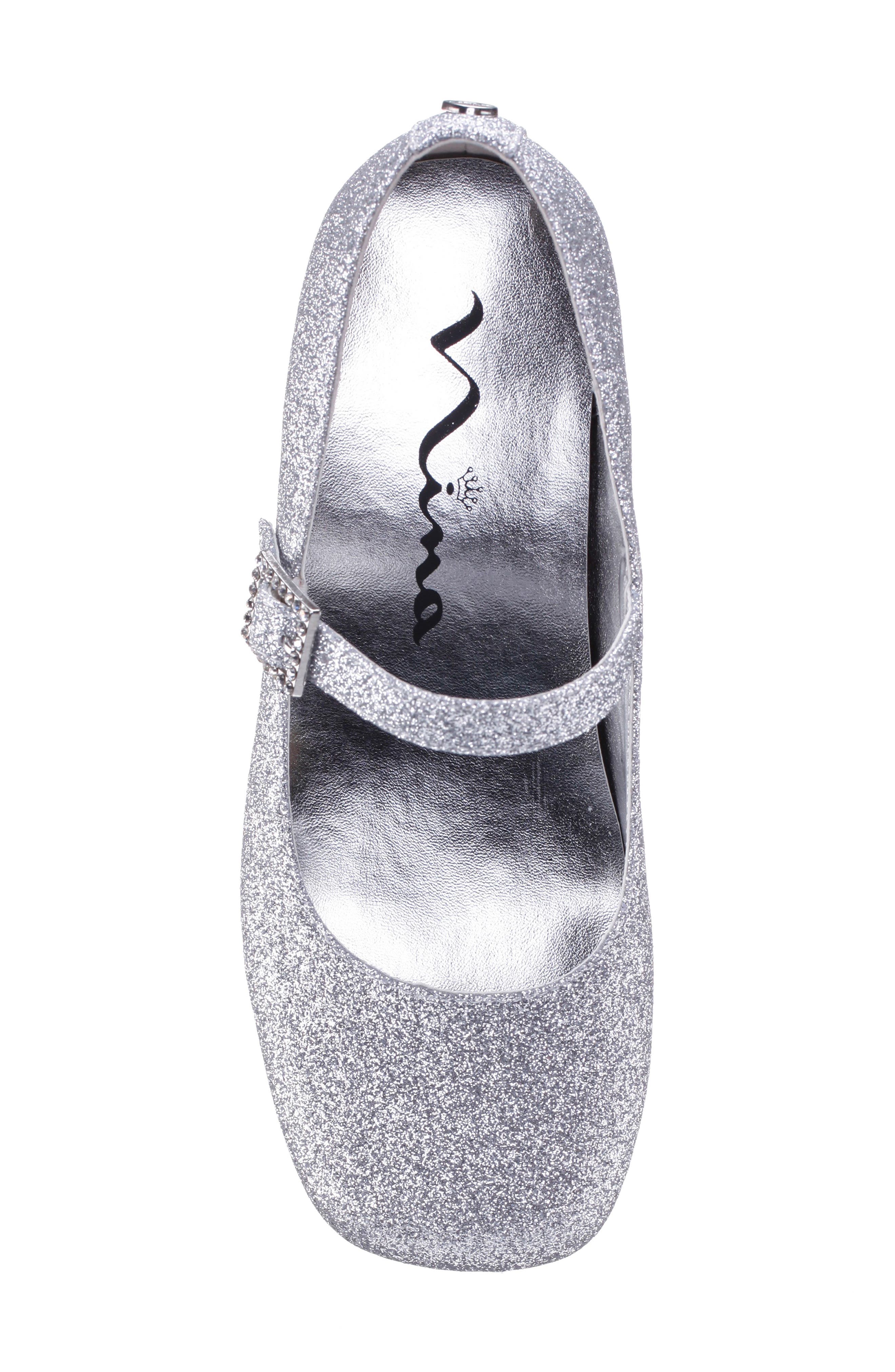 Kids' Mila Mary Jane, Alternate, color, SILVER BABY GLITTER