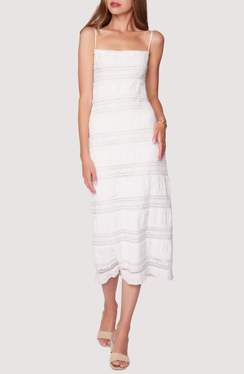 Lost + Wander Magnolia Dreams Lace Stripe Midi Dress in Off White