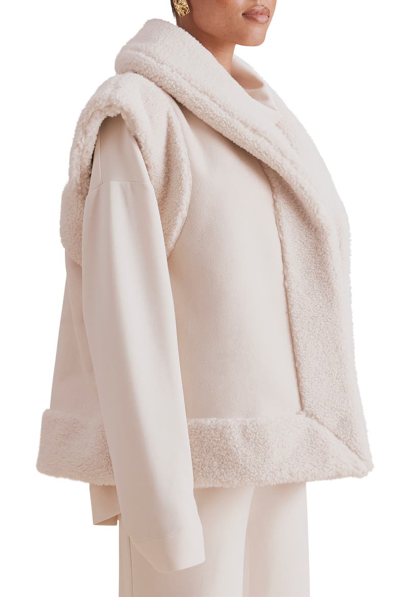 x Cellajaneblog Faux Shearling Vest, Alternate, color, PORCELAIN BEIGE