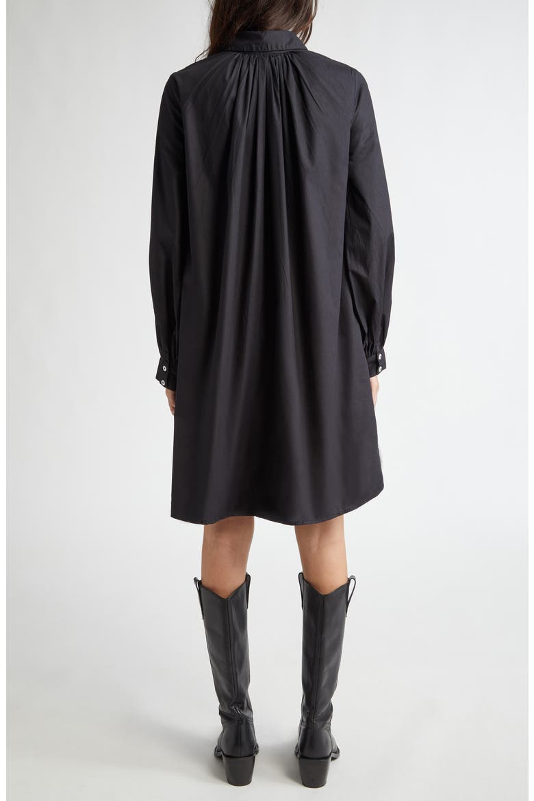 Bonnie Floral Long Sleeve Cotton Shirtdress, Alternate, color, BLACK POPLIN