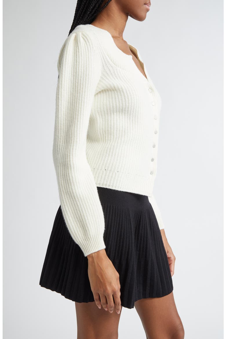 The Alpine Wool Rib Cardigan, Alternate, color, OFF WHITE