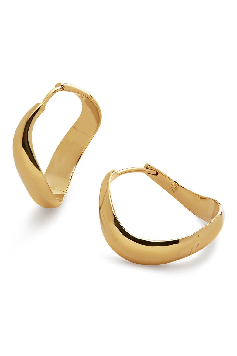 Medium Swirl Hoop Earrings, Main, color, GOLD