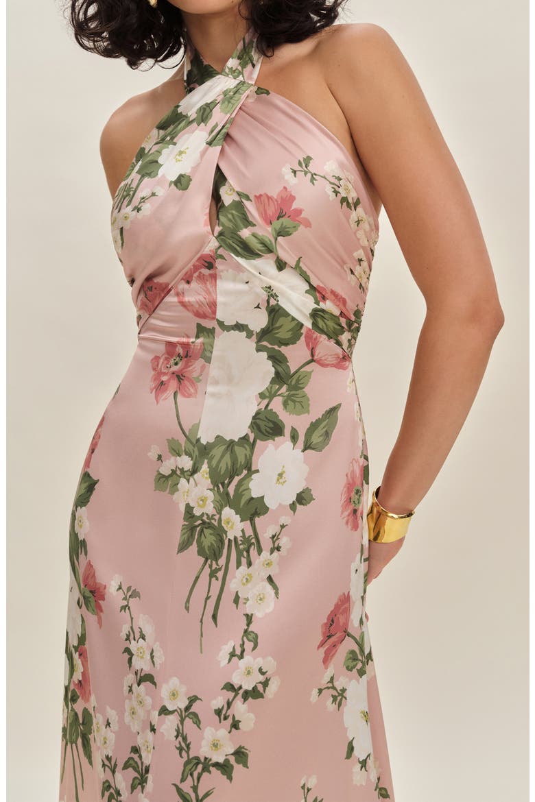 Veria Silk Maxi Dress, Alternate, color, ROSE GARDEN