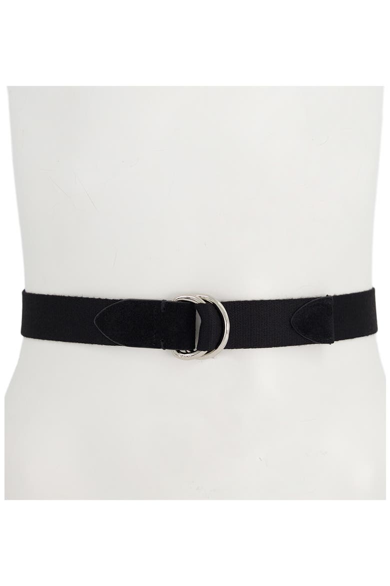 D-Ring Webbing Belt, Alternate, color, BLACK