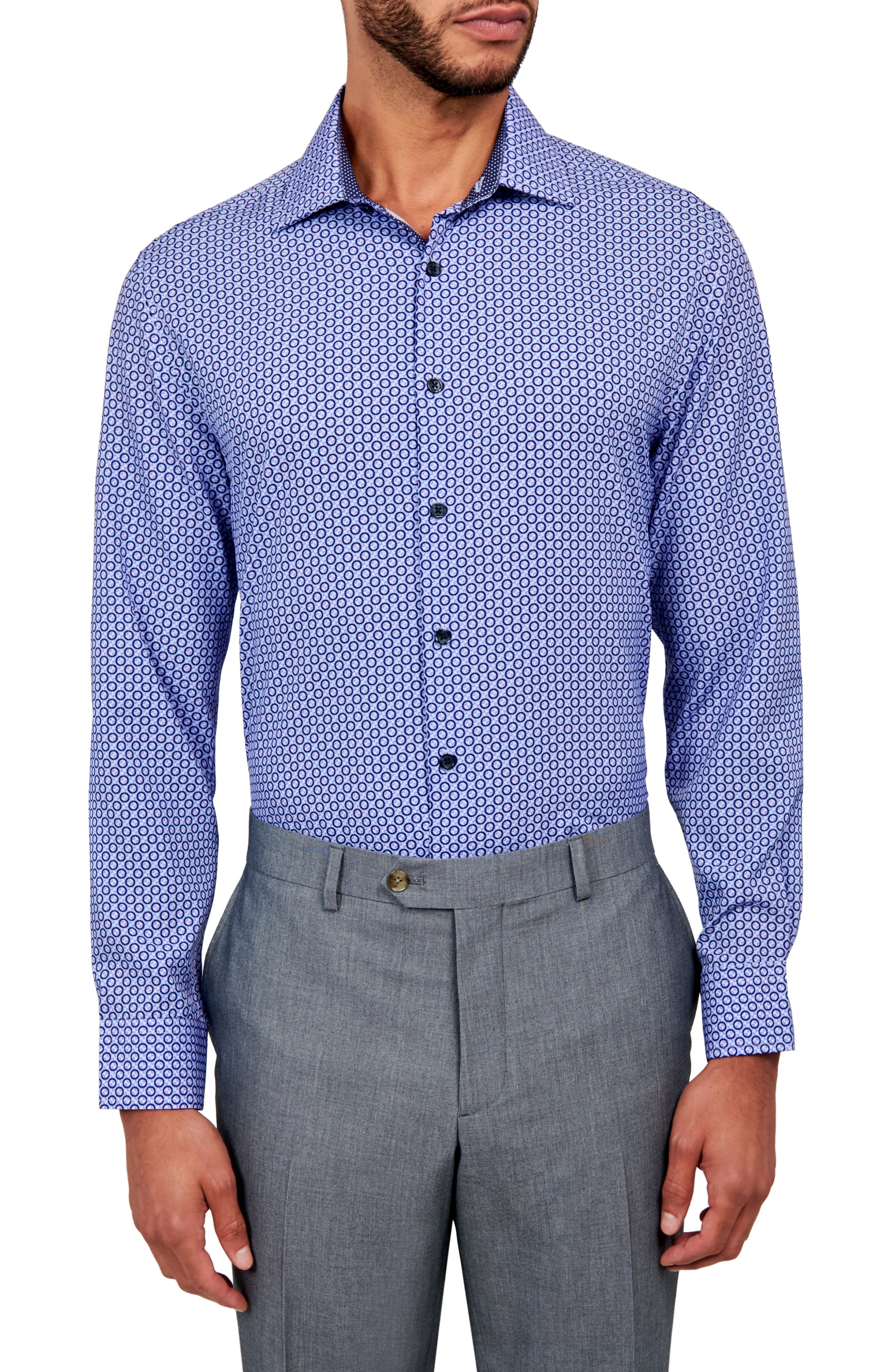 W.R.K Overlapping Circles Stretch Performance Dress Shirt