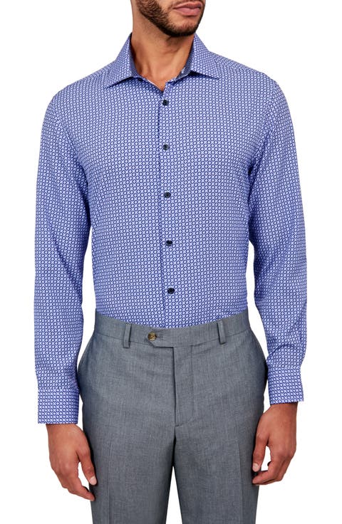 Overlapping Circles Stretch Performance Dress Shirt (Regular & Big)