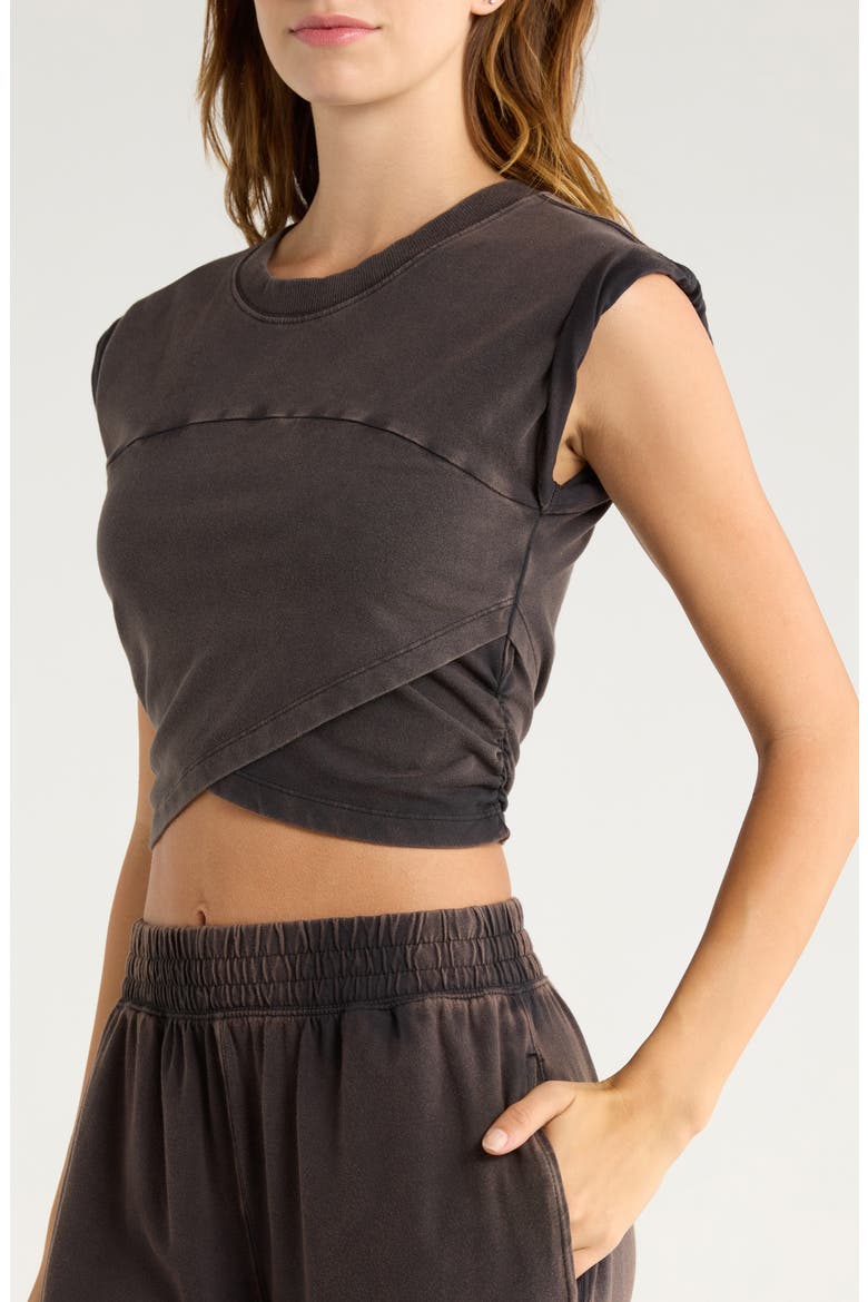 FP Movement Hot Shot Logo Crop T-Shirt & Sweatpants Set, Alternate, color, BLACK COMBO