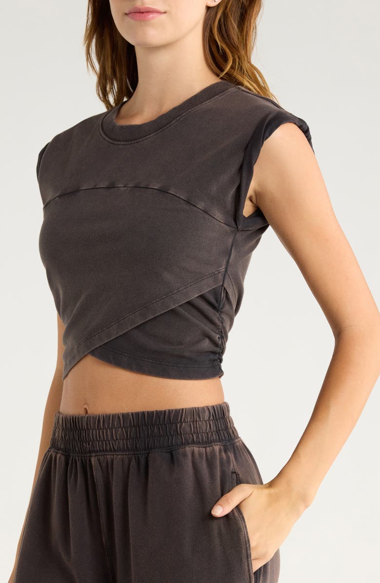 Free People FP Movement Hot Shot Logo Crop T-Shirt & Sweatpants Set, Alternate, color, Black Combo