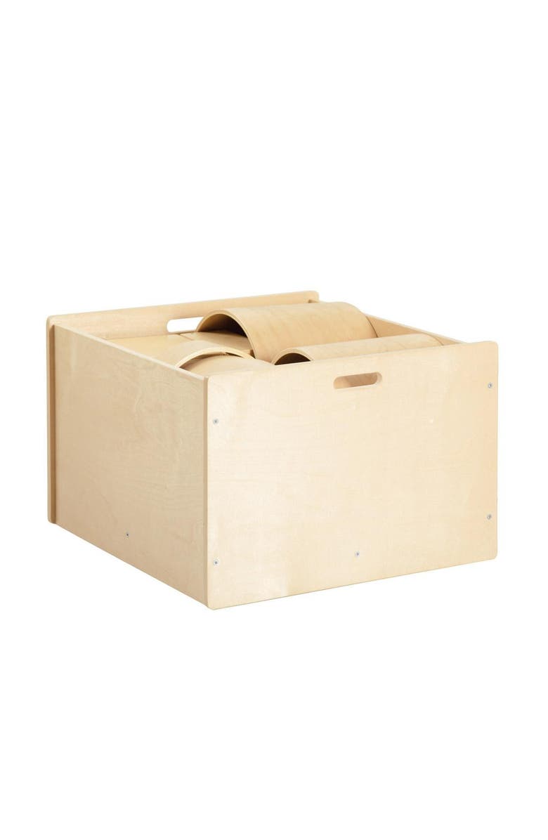 Kaplan Early Learning Company 4-Sided Block Storage Box on Wheels, Alternate, color, Brown