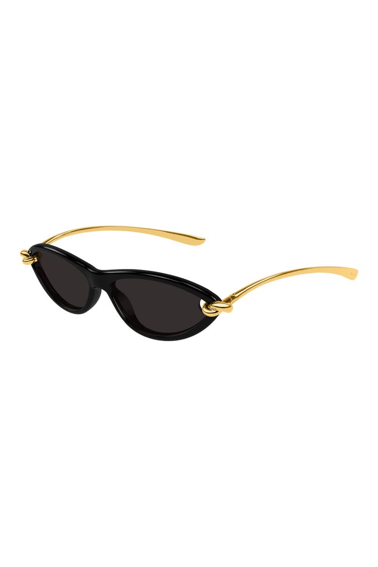 56mm Cat Eye Sunglasses, Alternate, color, BLACK