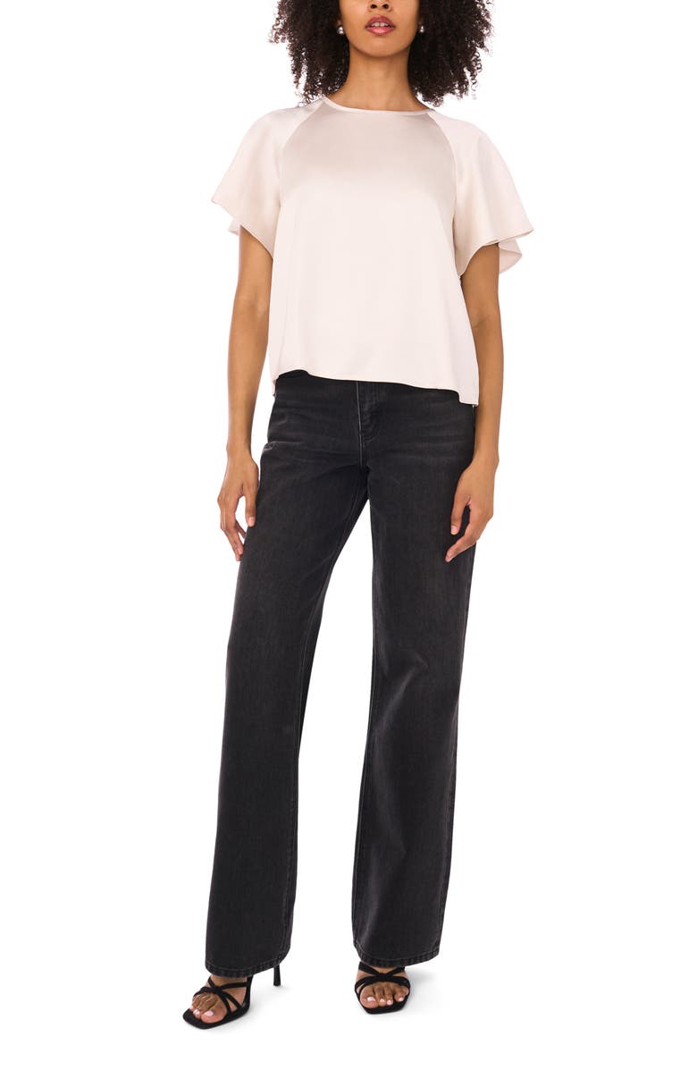 1.STATE Raglan Short Sleeve Satin Top, Alternate, color, Feather Grey