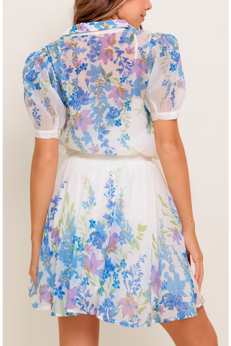 Floral Print Miniskirt, Alternate, color, IVORY