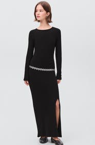 MANGO TEEN Long Sleeve Knit Midi Dress