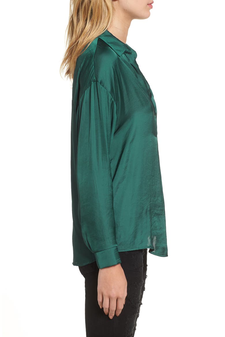 Satin Henley, Alternate, color, JUNE BUG