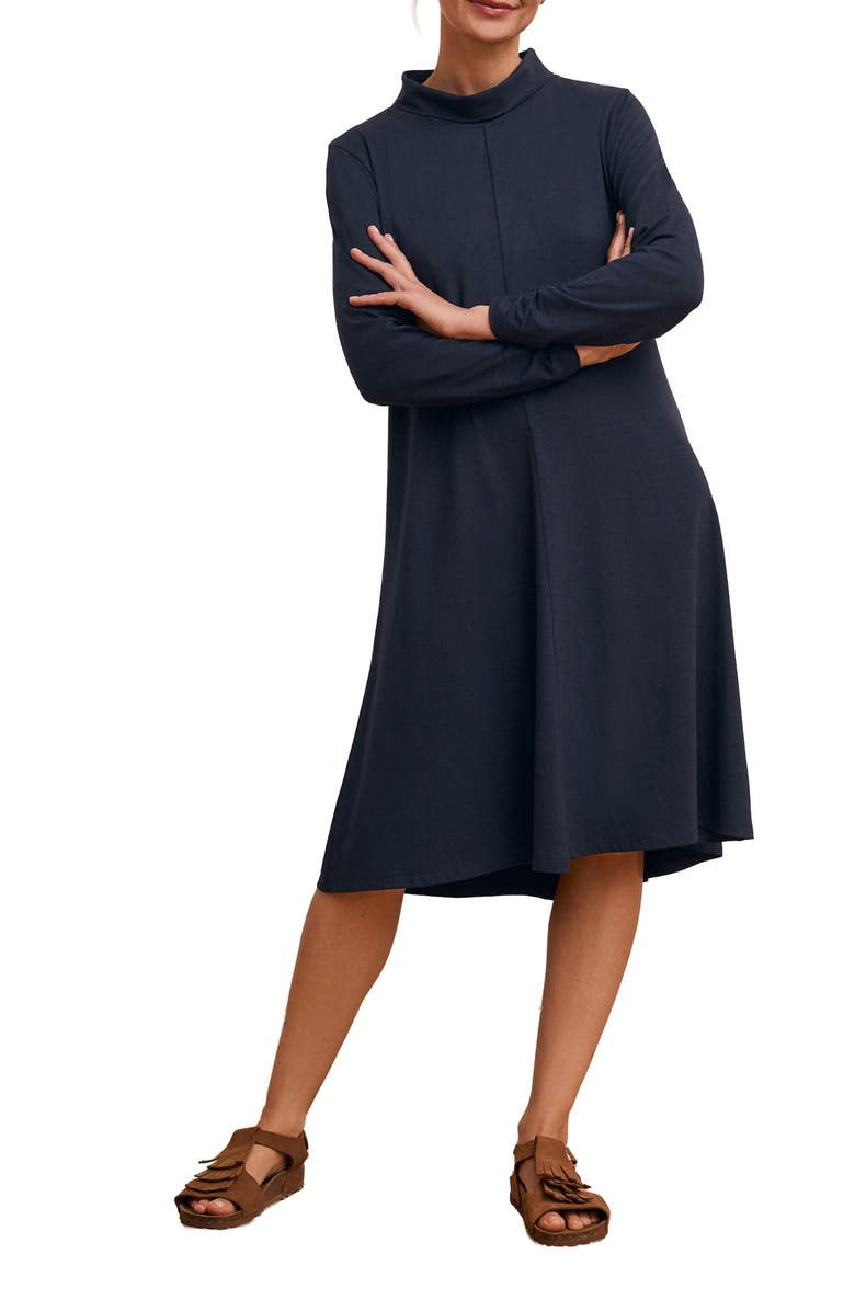 Celtic & Co. Roll Neck Jersey Dress, Alternate, color, Navy