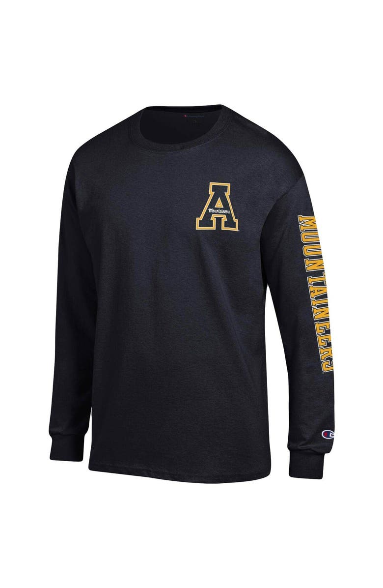 Champion Men's Champion Black Appalachian State Mountaineers Team Stack Long Sleeve T-Shirt, Alternate, color, 