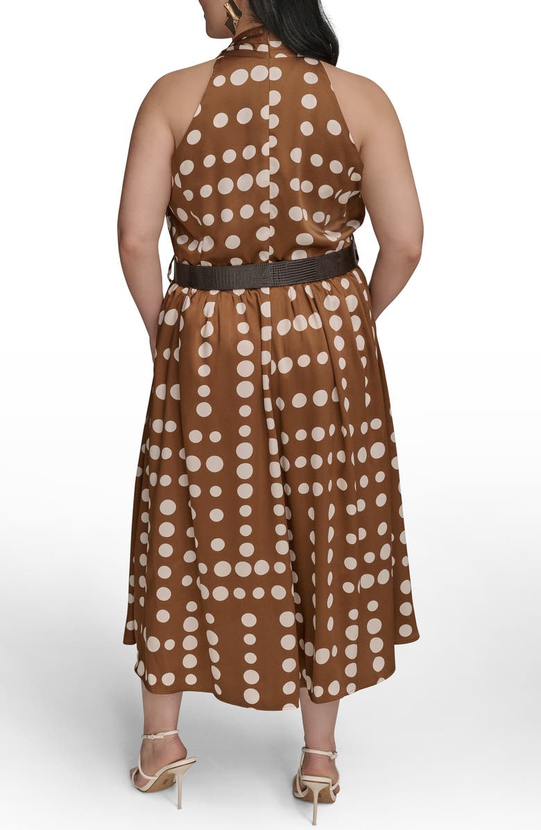 DONNA KARAN Dot Print Halter Midi Dress, Alternate, color, 