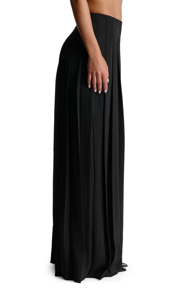 Pleated Wide Leg Pants, Alternate, color, BLACK