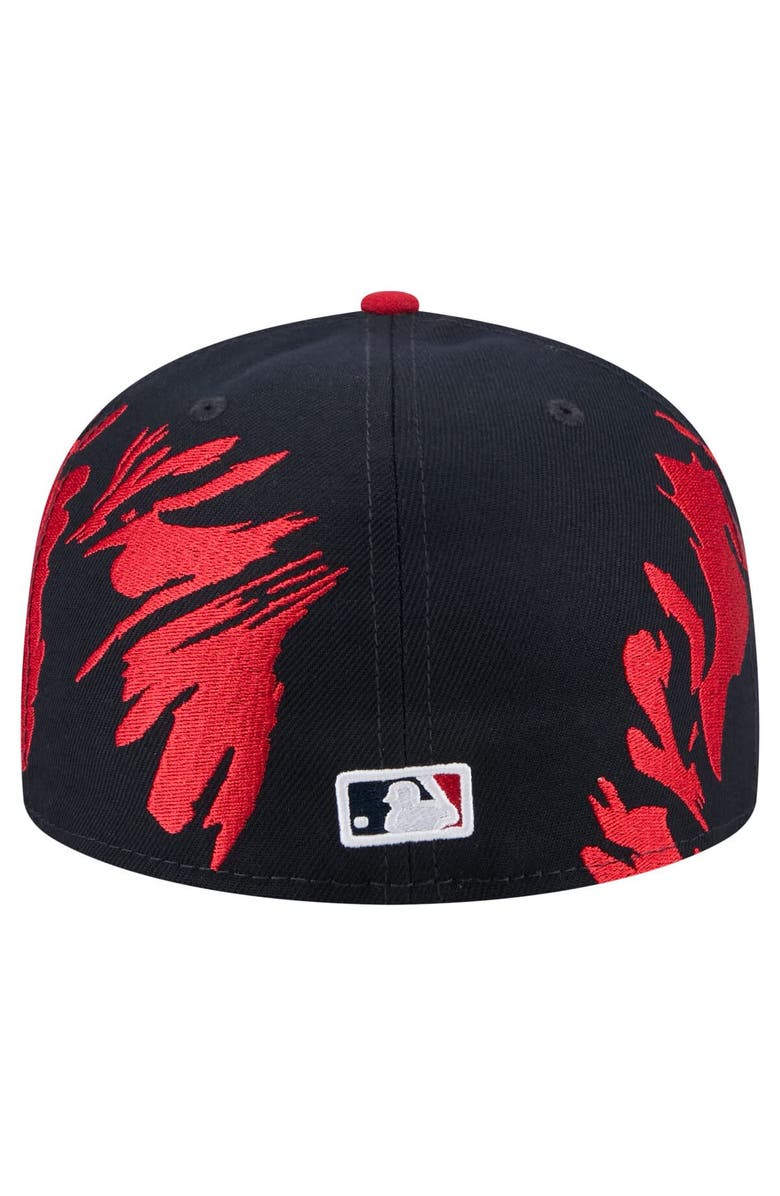 New Era Men's New Era Navy/Red Atlanta Braves Retro Pattern 59FIFTY Fitted Hat, Alternate, color, 