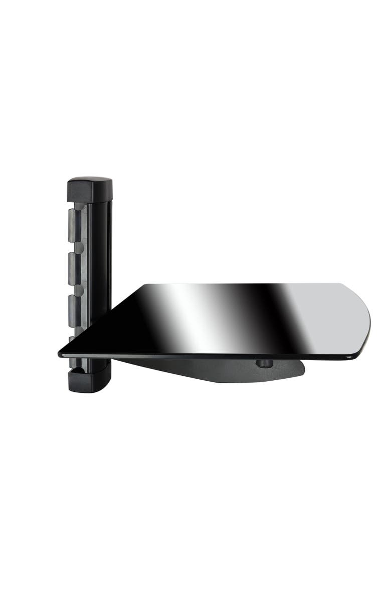 Megamounts Tempered Glass Single Stud 22lb Shelf Wall Mount, Alternate, color, Black