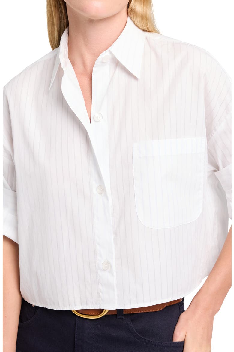 Next Ex Rolled Cuff Shirt, Alternate, color, WHITE / LIGHT BLUE