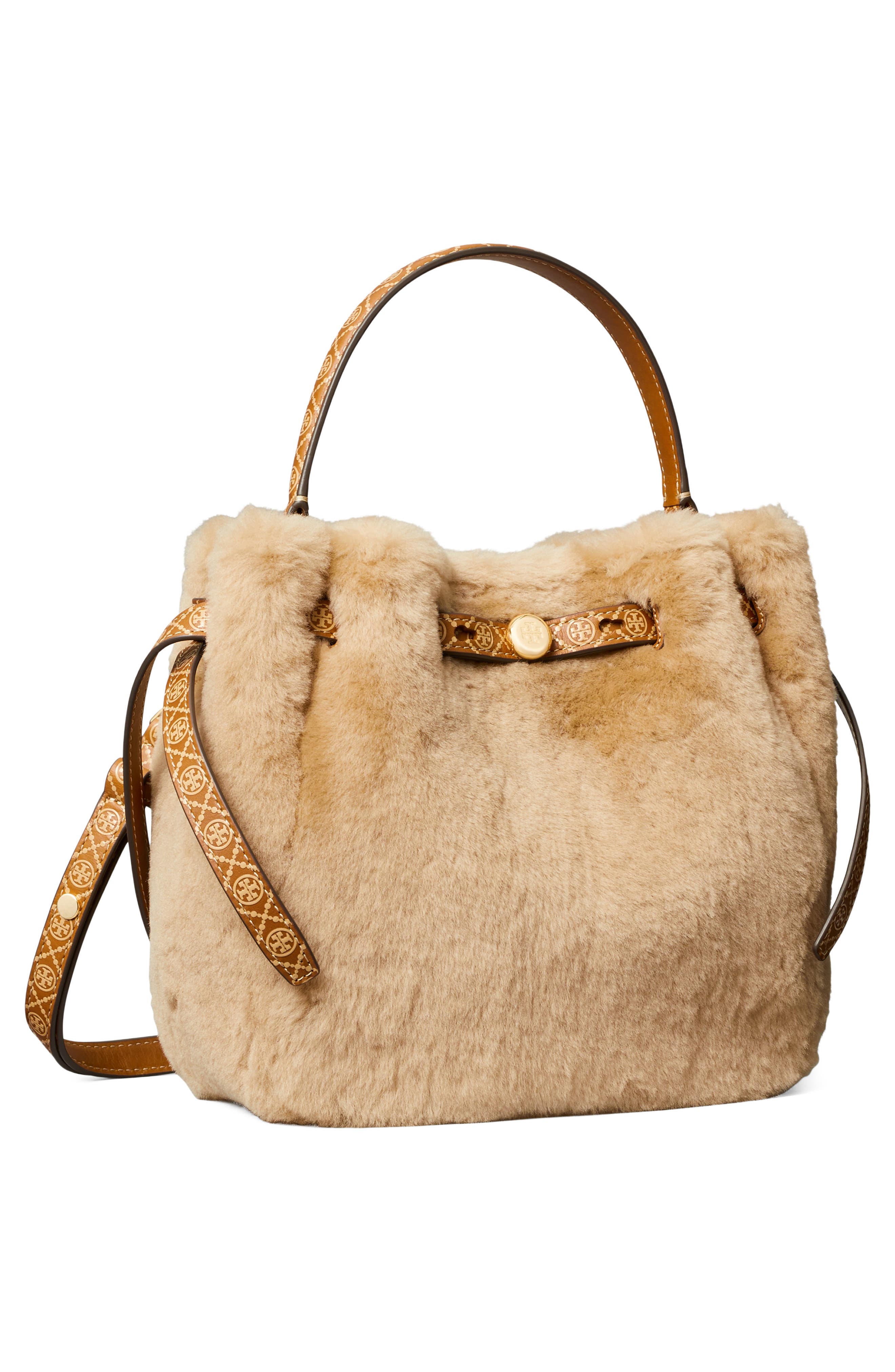 Romy Shearling Bucket Bag, Alternate, color, TEDDY
