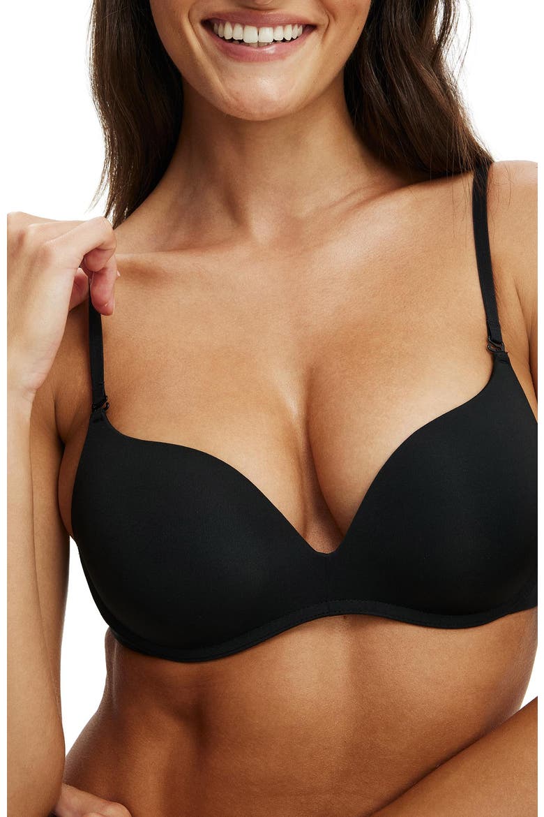Women's Body Bestee Wirefree Push-Up Bra, Alternate, color, Black