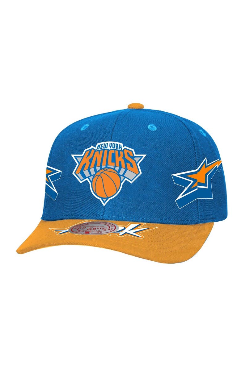 Mitchell & Ness Men's Mitchell & Ness Blue/Orange New York Knicks AS2K Stars Pro Crown Adjustable Hat, Main, color, Blue