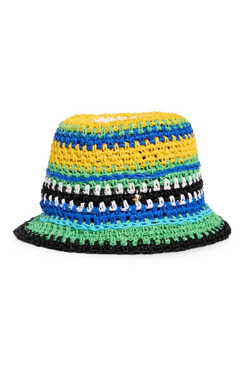 sunny stripe straw cloche, Alternate, color, CHRYSANTHEMUM