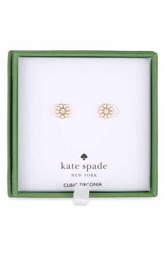 cubic zirconia enamel daisy stud earrings