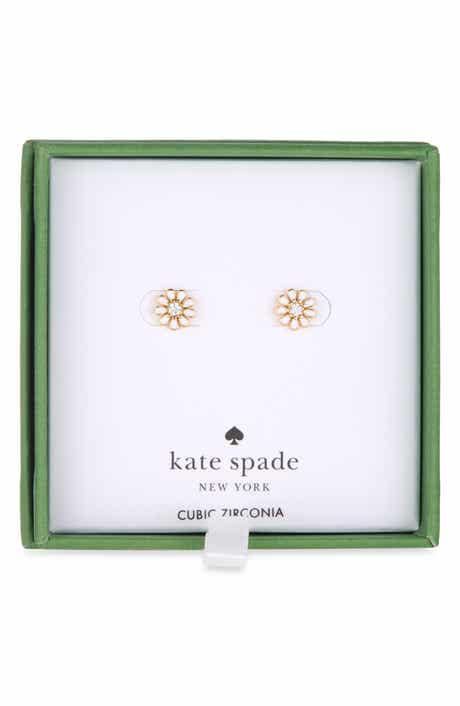 cubic zirconia enamel daisy stud earrings