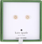 Kate Spade New York cubic zirconia enamel daisy stud earrings